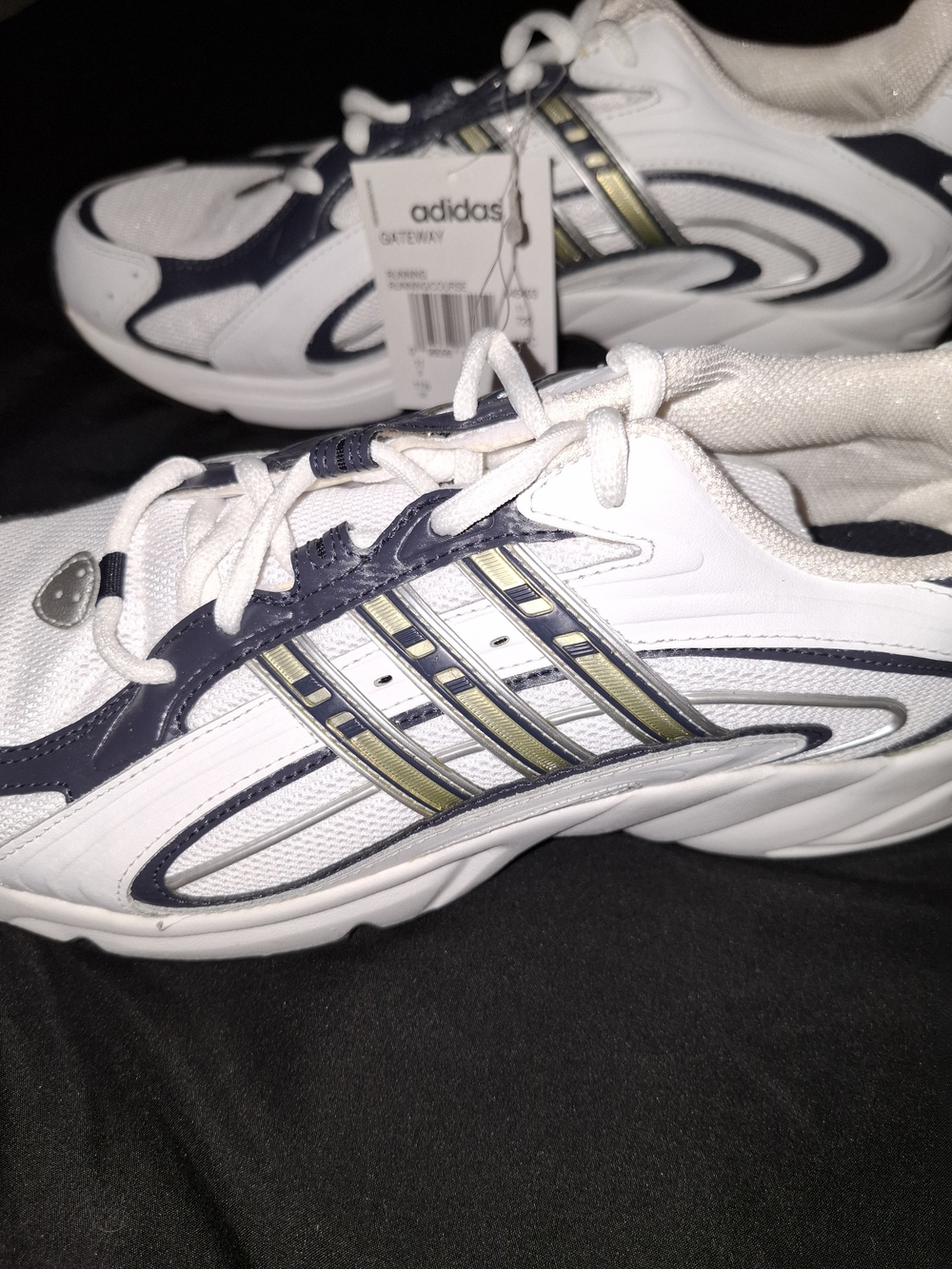 Adidas Gateway Running Sneakers White/Navy/Silver adiPRENE Cushioned Mesh Low